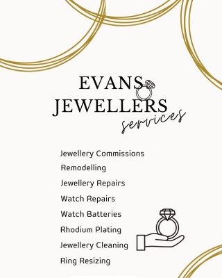 We are a trusted, working jewellers and therefore offer a range of services. Just bring your watch or jewellery into store for us to take a look at.
